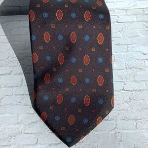 Lamberti Silk Tie | Black Flowers Shapes | Made in Italy